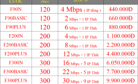 Bảng giá các gói cước cáp quang Viettel cho doanh nghiệp miễn phí IP tĩnh