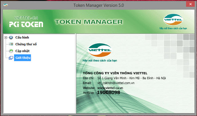 Hình giao hiện ứng dụng token manager