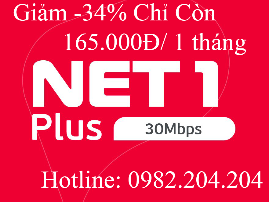 Lắp wifi Viettel gói Net 1 Plus 30 Mbps chỉ 165.000Đ 1 tháng