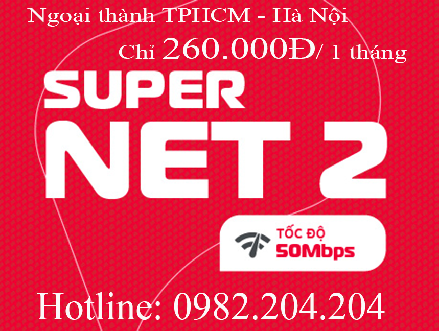 Gói supernet 2 Viettel ngoại thành TPHCM