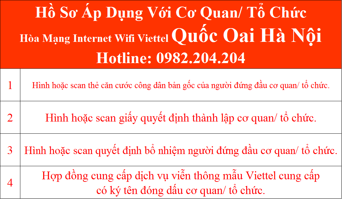 Đăng ký lắp wifi Viettel Quốc Oai Hà Nội