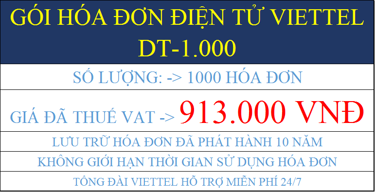 Gói hóa đơn điện tử Viettel DT-1000