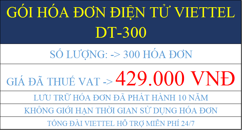 Gói hóa đơn điện tử Viettel DT-300
